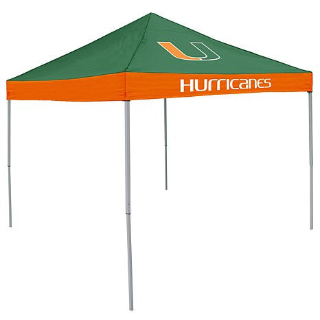 Miami Hurricanes 10x10 Economy Tent - CanesWear at Miami FanWear Tailgate Gear Logo Chair CanesWear at Miami FanWear