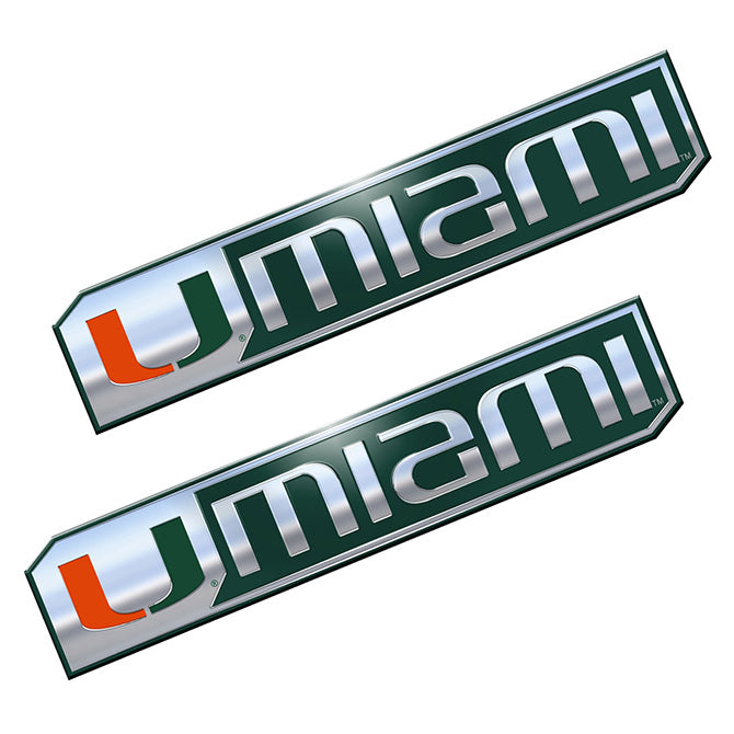 Miami Hurricanes Truck Emblem - 2 Pack